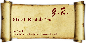 Giczi Richárd névjegykártya