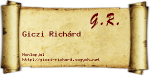 Giczi Richárd névjegykártya