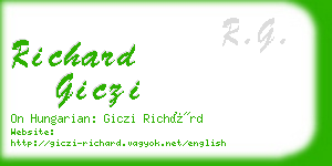 richard giczi business card